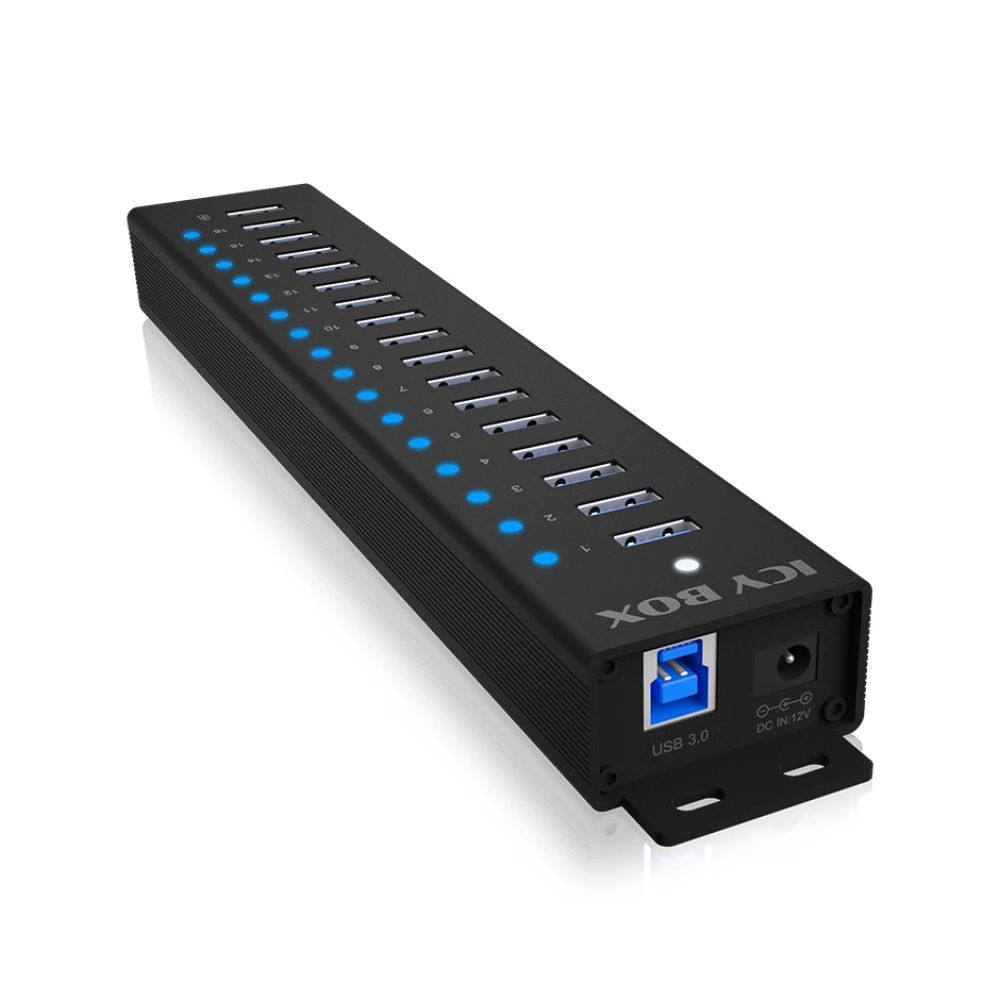 Raidsonic IcyBox IB-HUB1717-U3 17-portos USB3.2 HUB Black