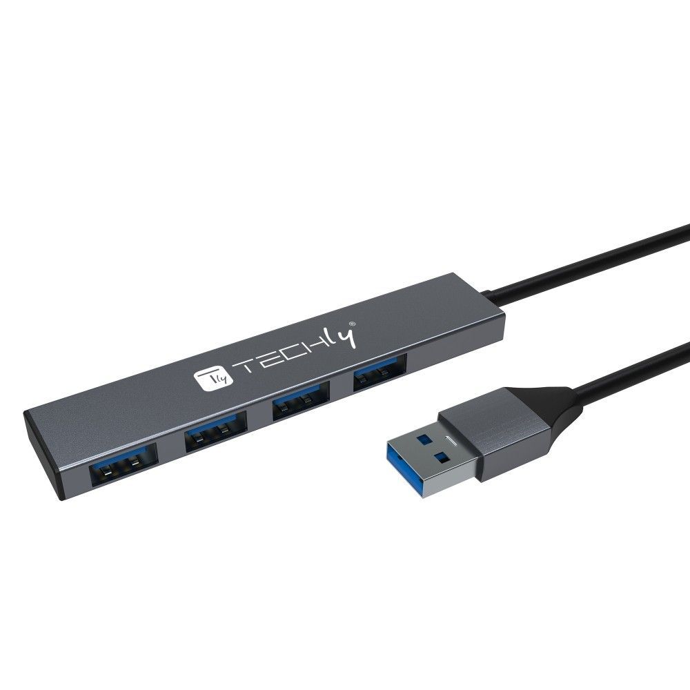 TECHLY 4-portos USB3.2 HUB Black