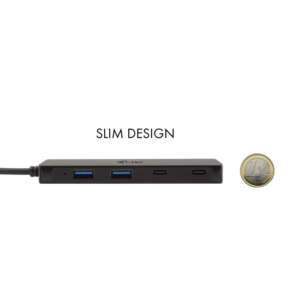 I-TEC 4-port USB-C Metal 2xUSB 3.0+2xUSB-C Hub Black