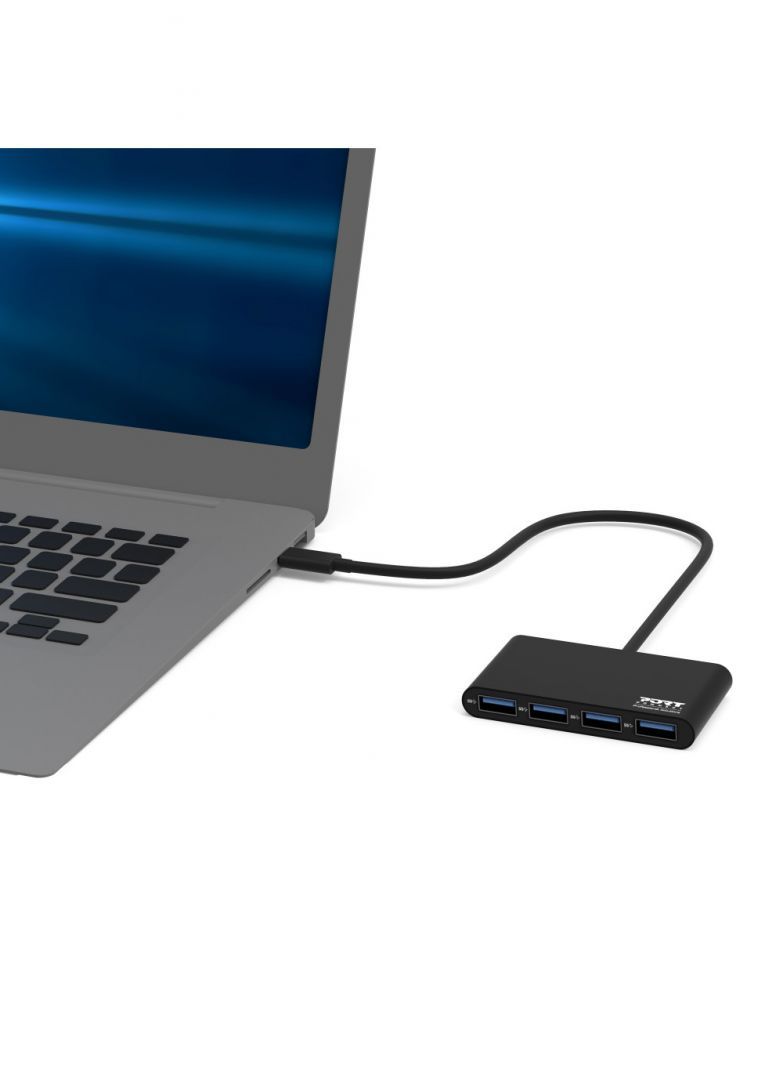 Port Designs HUB 4 Ports USB 3.0 Black