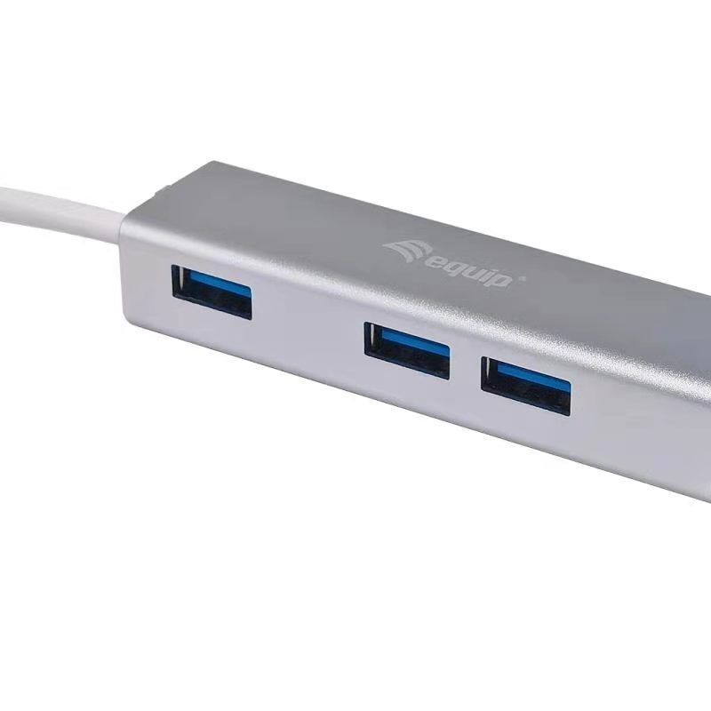 EQuip USB-C to 4-port USB 3.2 Gen 1 Hubs Silver