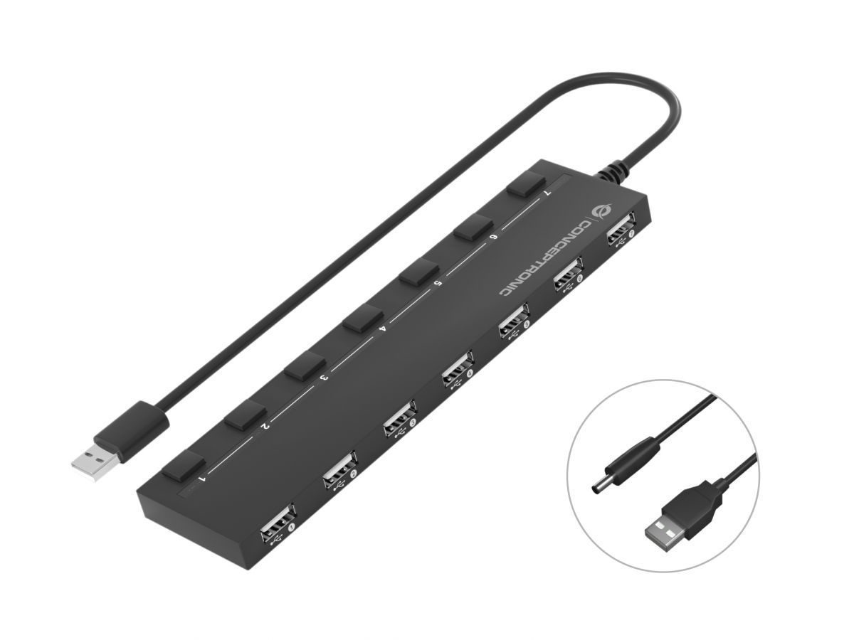 Conceptronic 7-Port USB 2.0 HUB Black