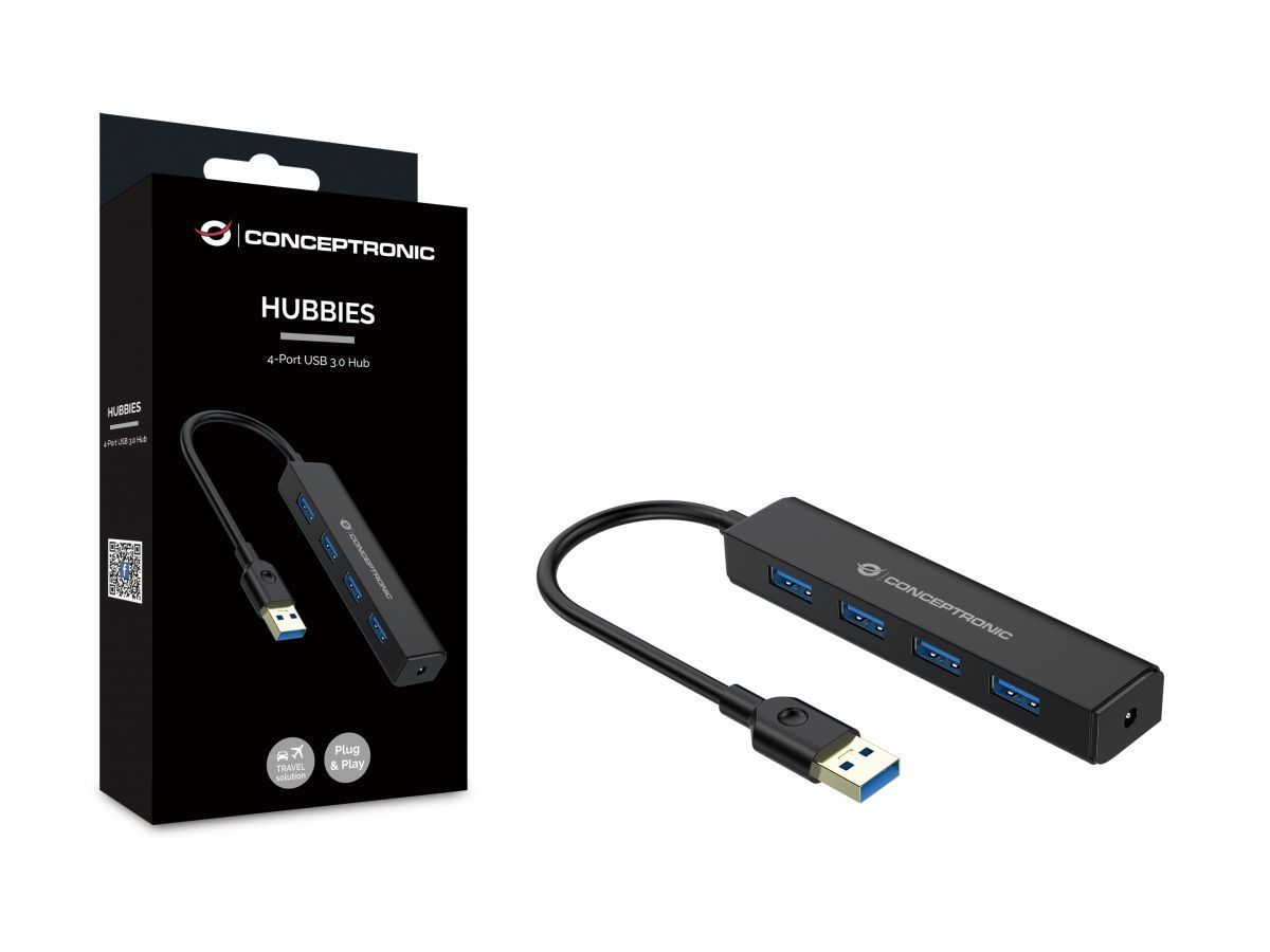 Conceptronic 4-Port USB 3.0 HUB Black