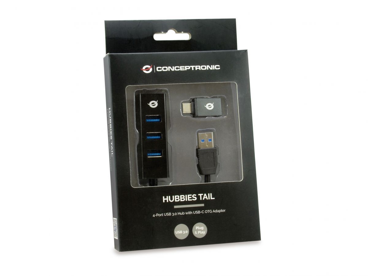 Conceptronic 4-Port USB 3.0 HUB Black