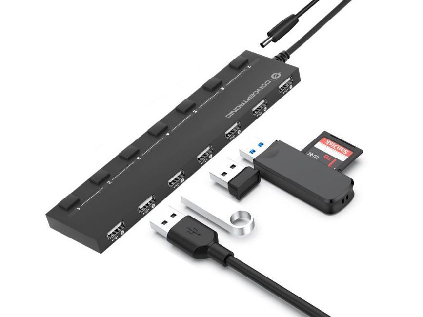 Conceptronic 7-Port USB 2.0 HUB Black