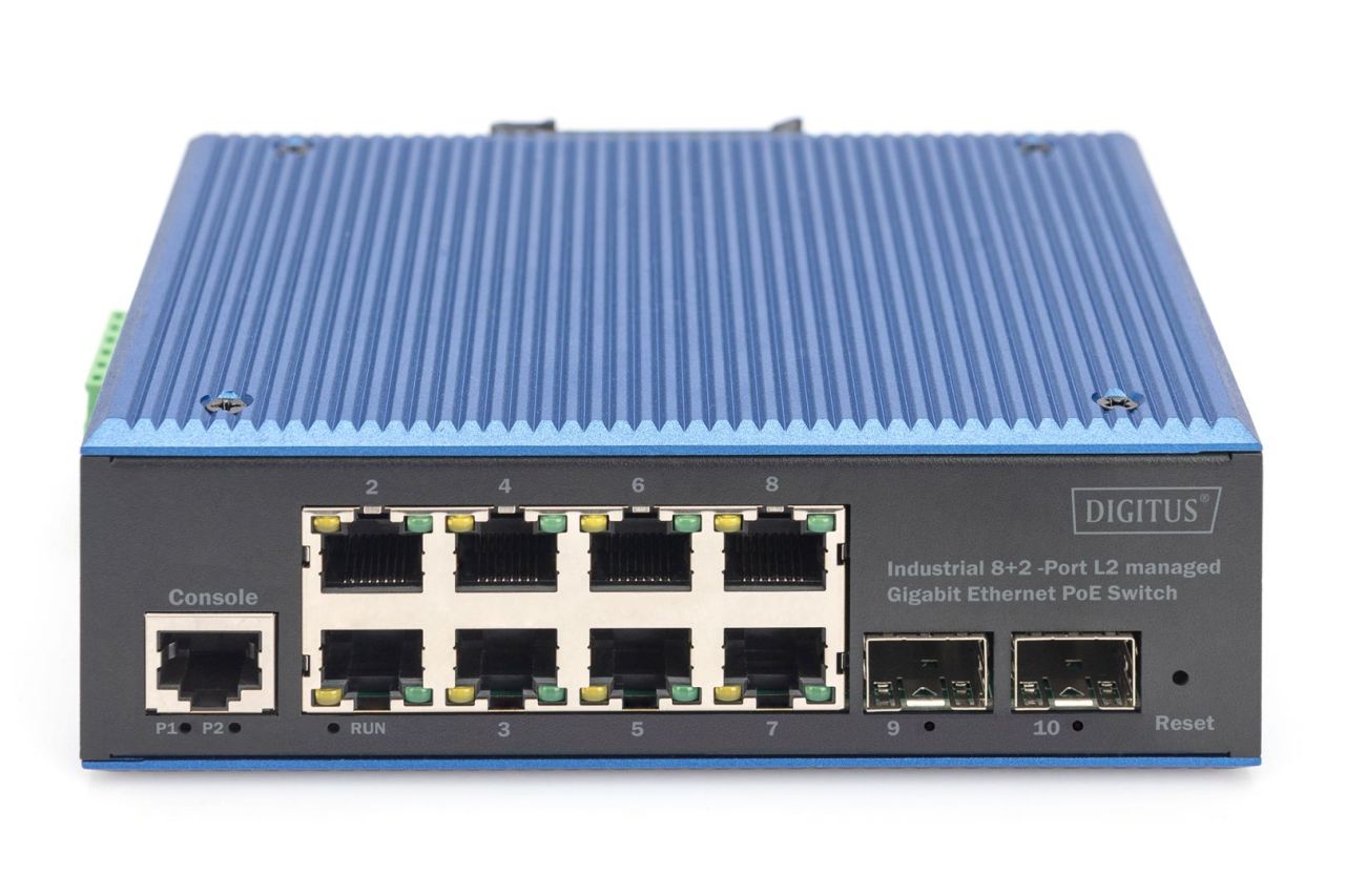 Digitus Industrial 8+2-Port L2 managed Gigabit Ethernet PoE Switch Digitus Industrial 8+2-Port L2 managed Gigabit Ethernet PoE Switch