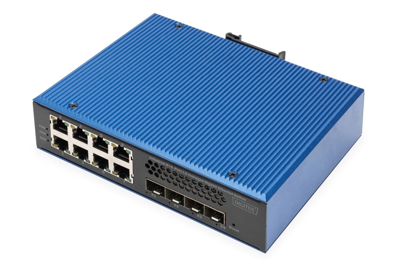 Digitus Industrial 8 + 4 10G Uplink Port L3 managed Gigabit Ethernet Switch Digitus Industrial 8 + 4 10G Uplink Port L3 managed Gigabit Ethernet Switch