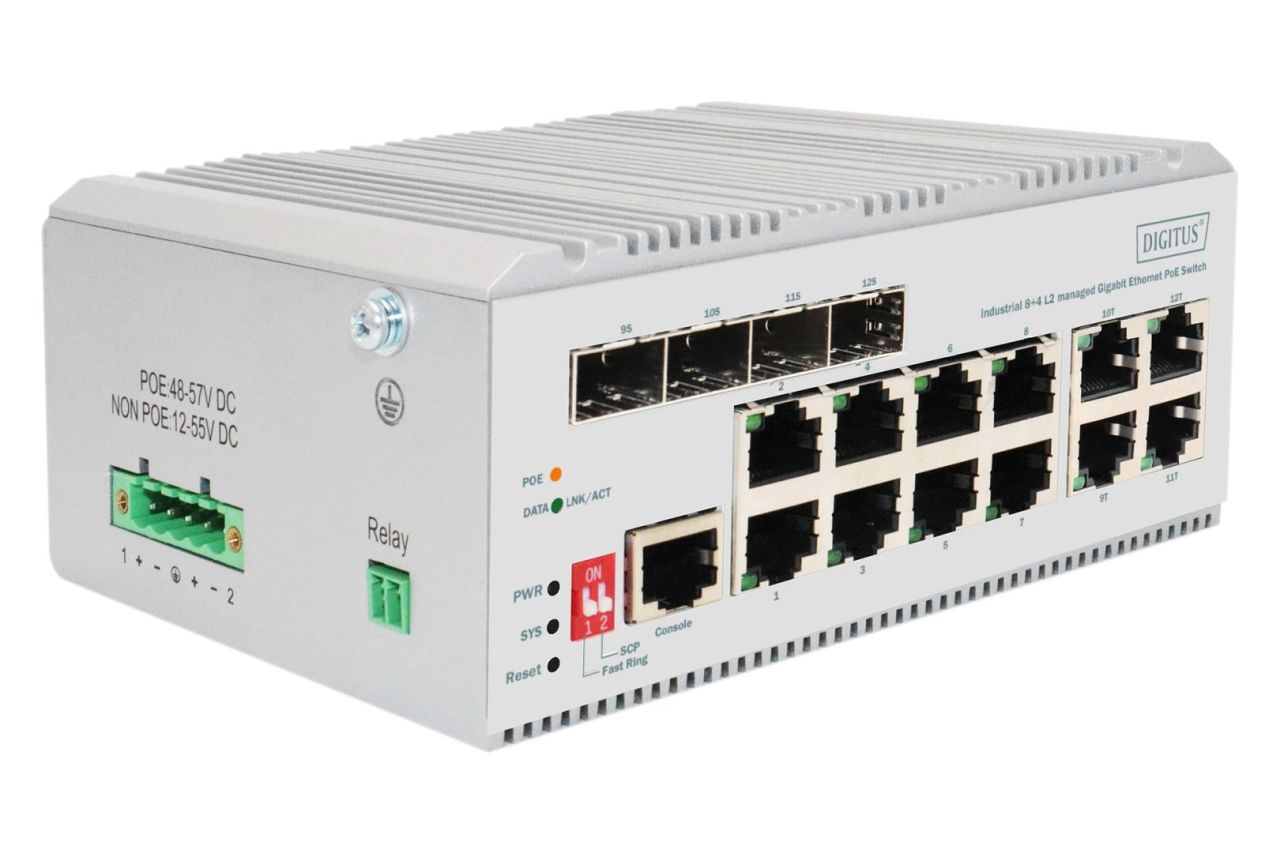 Digitus Industrial 8 port Gigabit Ethernet network PoE switch Digitus Industrial 8 port Gigabit Ethernet network PoE switch
