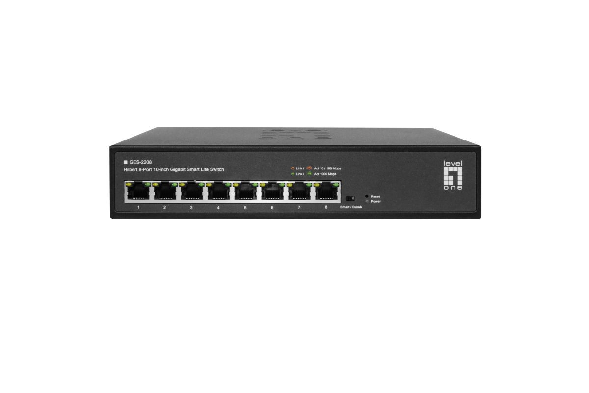 LevelOne GES-2208 Hilbert 8-Port 10-inch Gigabit Smart Lite Switch