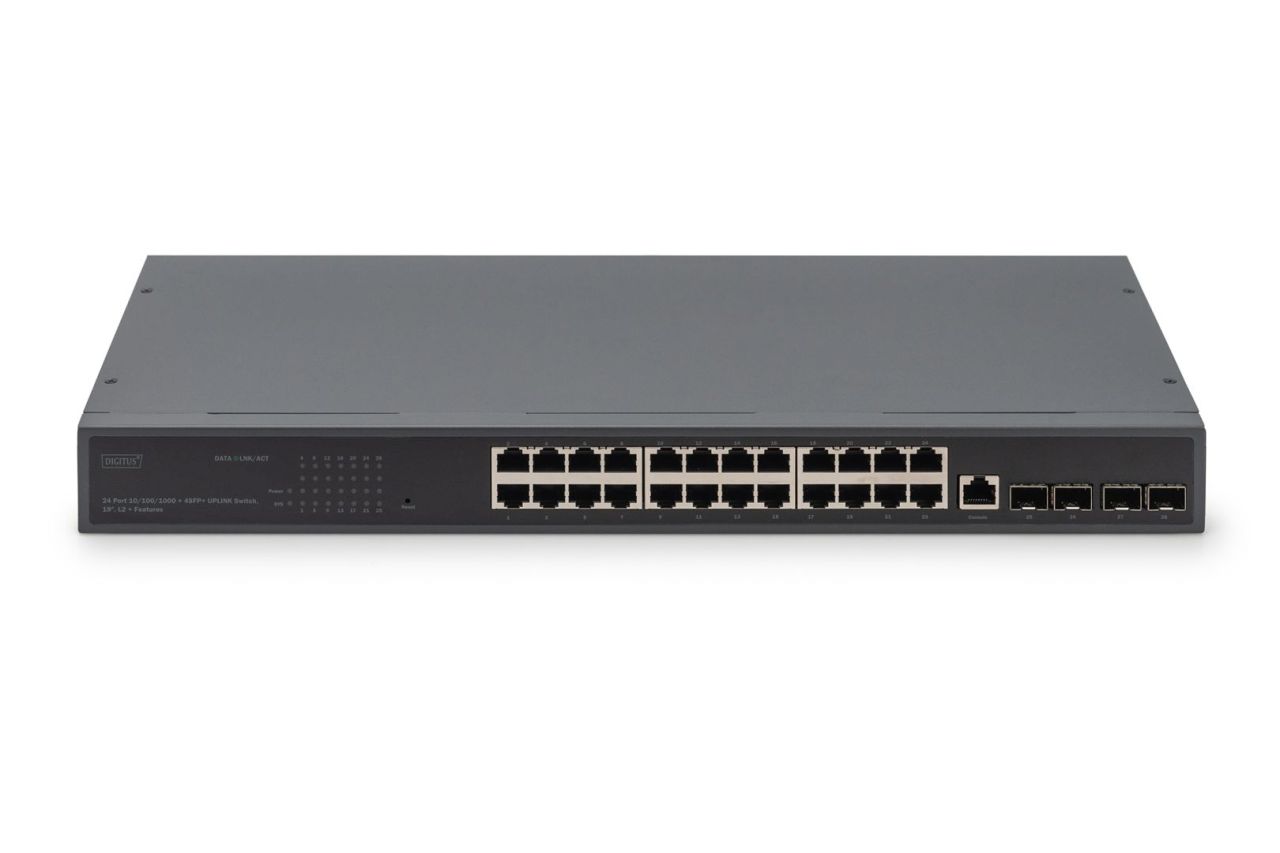 Digitus 24 Port 10/100/1000+4SFP+UPLINK Switch 19" L2+Features Digitus 24 Port 10/100/1000+4SFP+UPLINK Switch 19" L2+Features