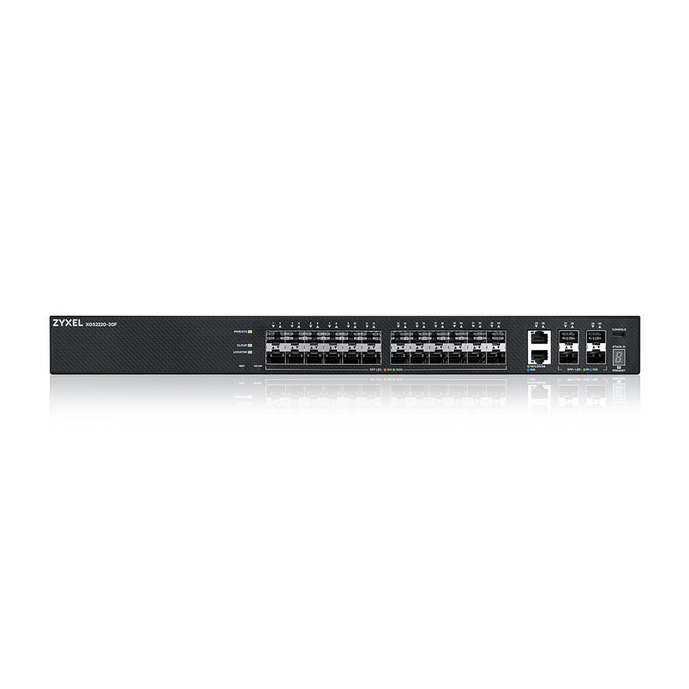 ZyXEL XGS2220-30F 24-port SFP L3 Access Switch with 6 10G Uplink