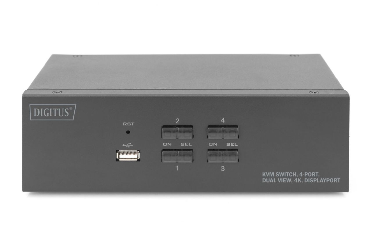 Digitus KVM Switch 4 Port Dual Display, 4K, DisplayPort Digitus KVM Switch 4 Port Dual Display, 4K, DisplayPort
