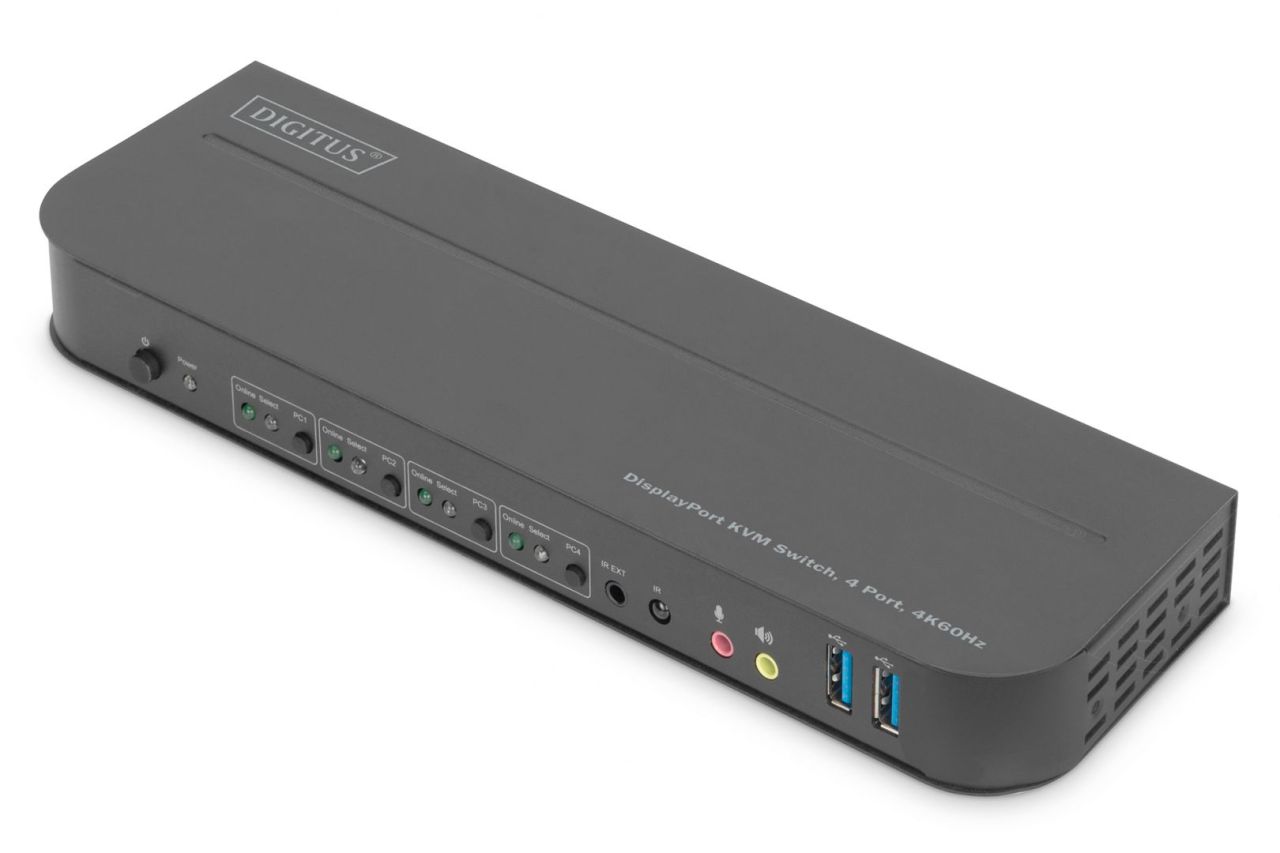 Digitus KVM Switch, 4-Port, 4K60Hz, 4x DP in, 1x DP/HDMI out Digitus KVM Switch, 4-Port, 4K60Hz, 4x DP in, 1x DP/HDMI out