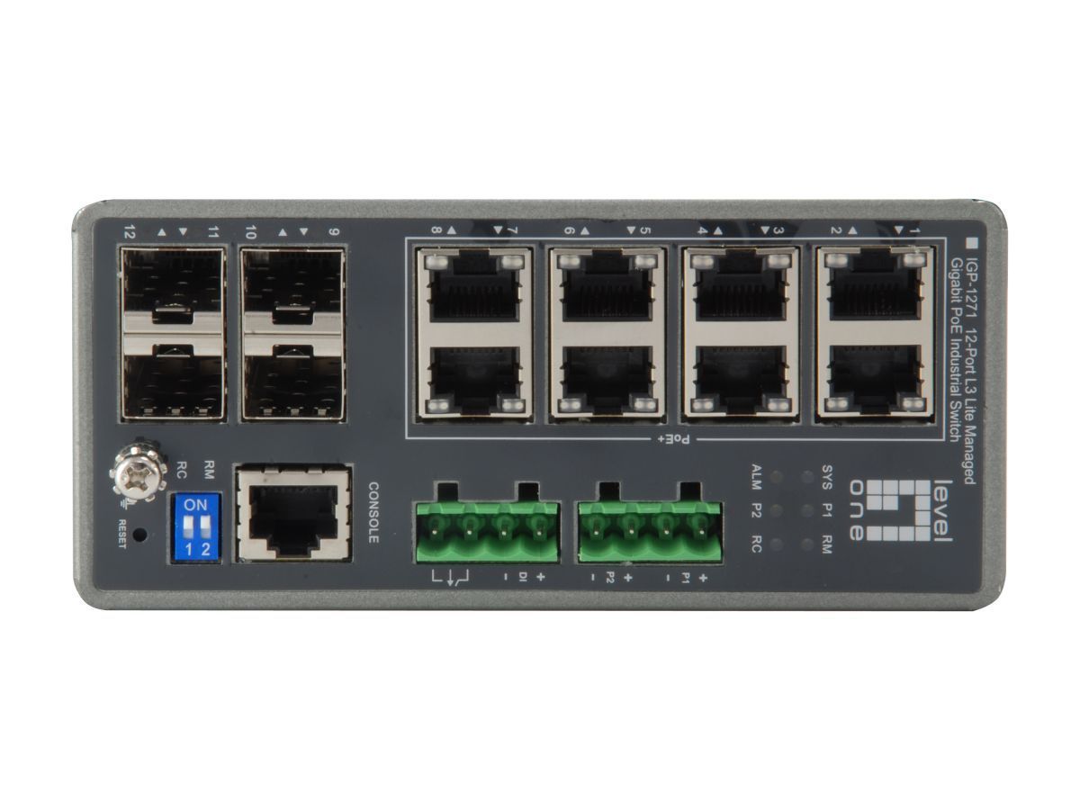 LevelOne IGP-1271 TURING 12-Port L3 Lite Managed Gigabit Industrial Switch