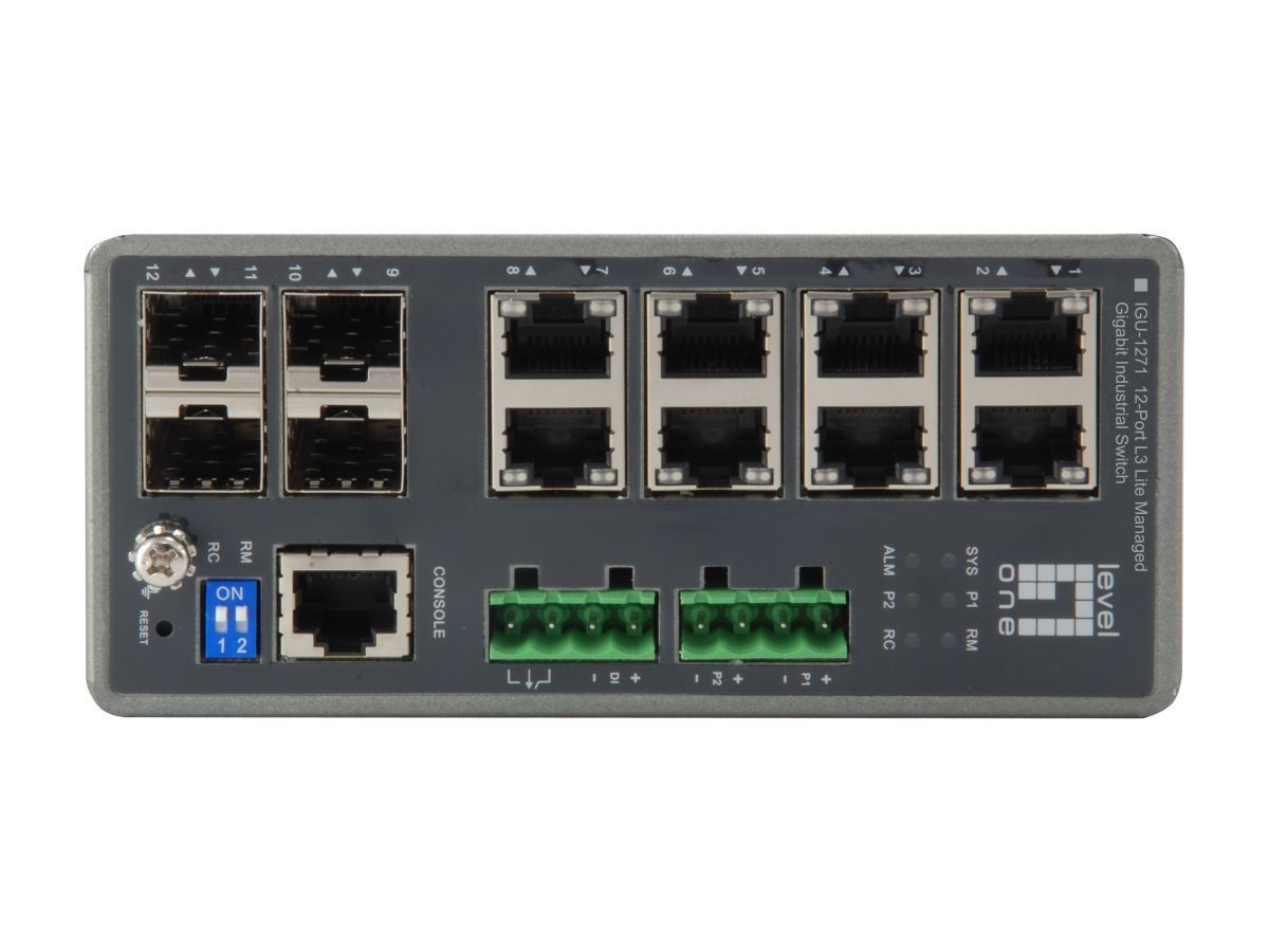 LevelOne IGU-1271 TURING 12-Port L3 Lite Managed Gigabit Industrial Switch