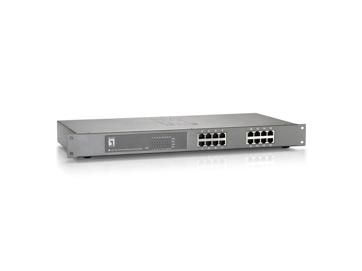 LevelOne FEP-1612W120 16-Port Fast Ethernet PoE Switch