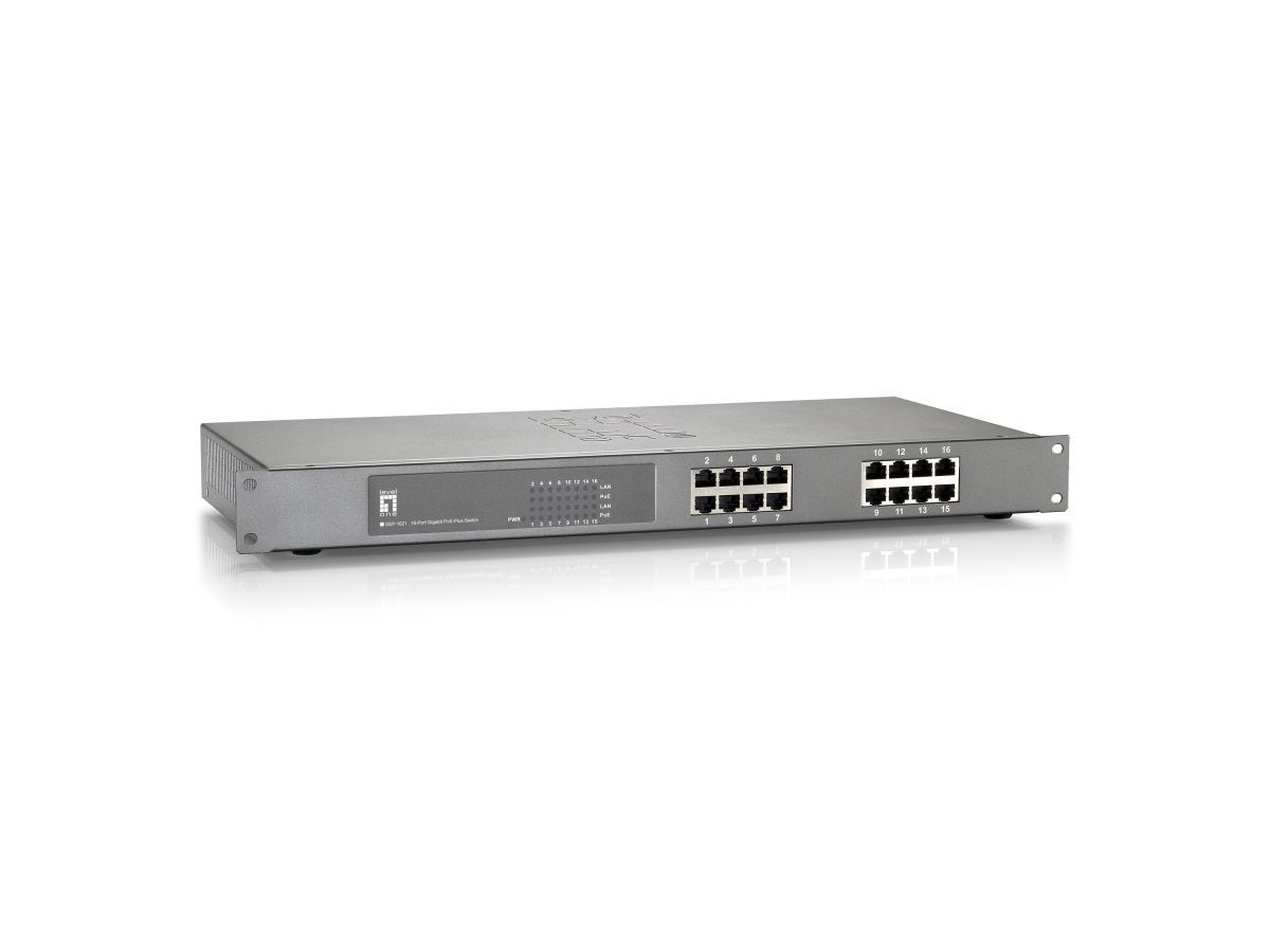 LevelOne GEP-1621 16-Port Gigabit PoE-Plus Switch