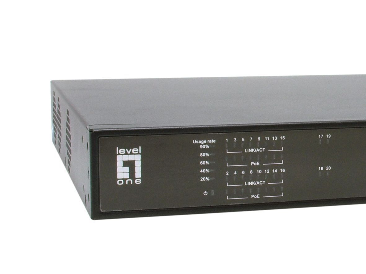 LevelOne GEP-2021 20-Port Gigabit PoE Switch, 16 PoE Outputs