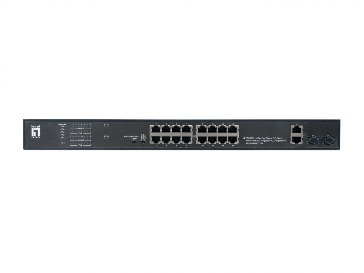 LevelOne FGP-2031 20-Port Fast Ethernet PoE Switch