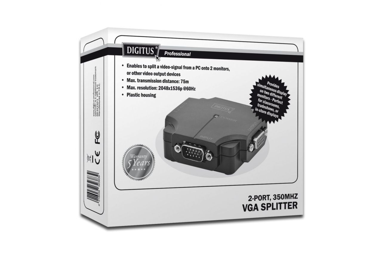 Digitus VGA Splitter 2port plastic housing