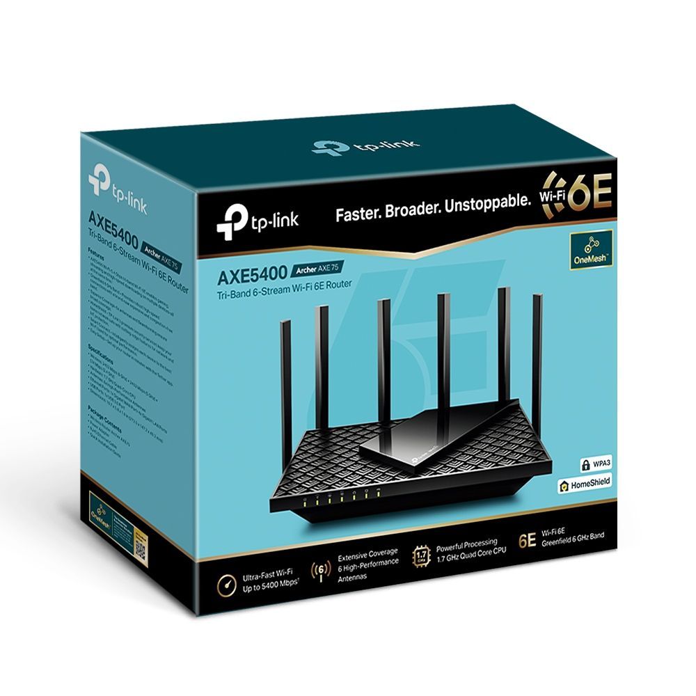 TP-Link Archer AXE75 AXE5400 Tri-Band Gigabit Wi-Fi 6E Router