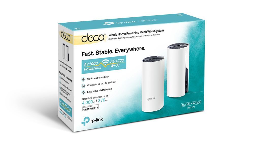 TP-Link Deco P9 AC1200 + AV1000 Whole Home Hybrid Mesh Wi-Fi System (2 pack)