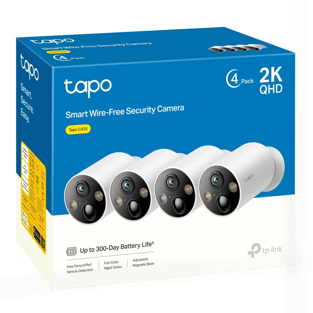 TP-Link Tapo C425 Smart Wire-Free Security Camera (4-pack)