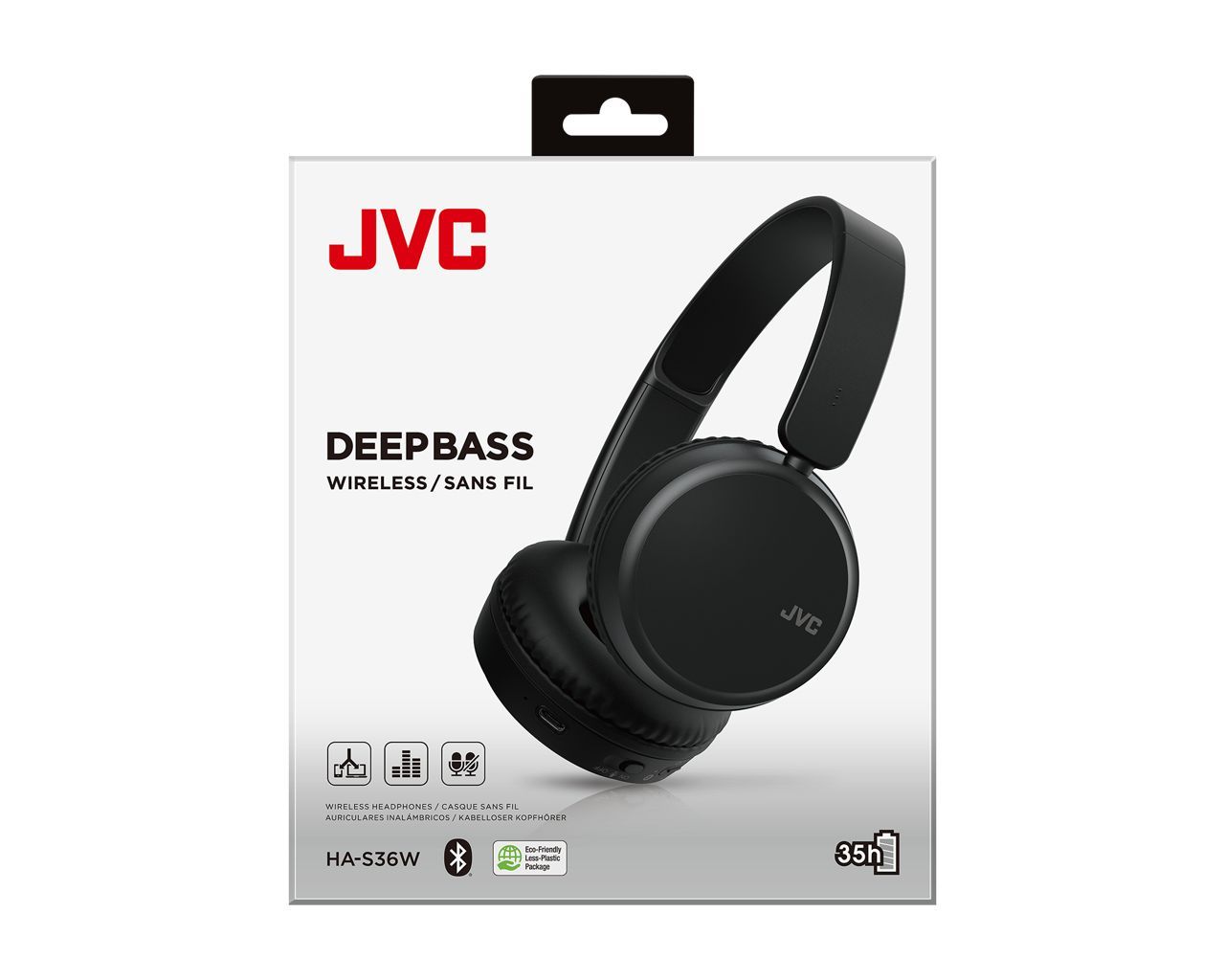 JVC HA-S36W Foldable Bluetooth on-ear Headphones Black