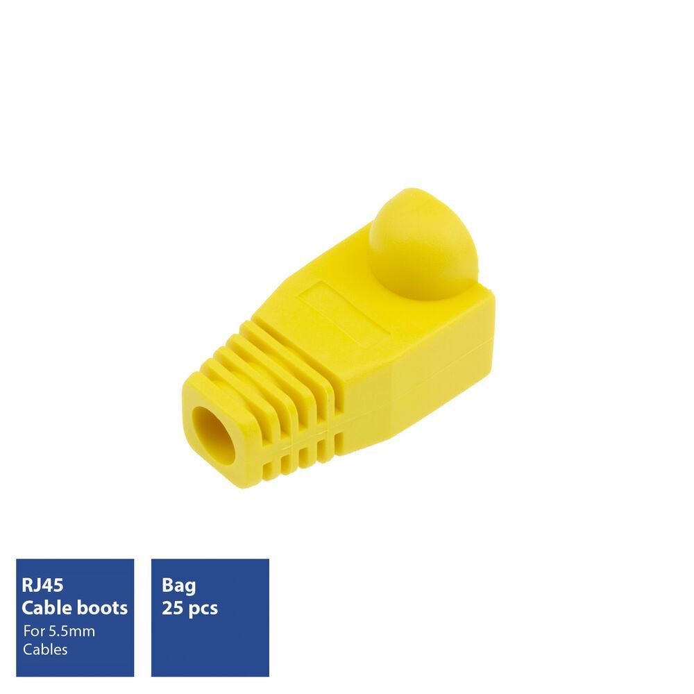 ACT RJ45 boot for 5.5 mm cable 25db Yellow ACT RJ45 boot for 5.5 mm cable 25db Yellow