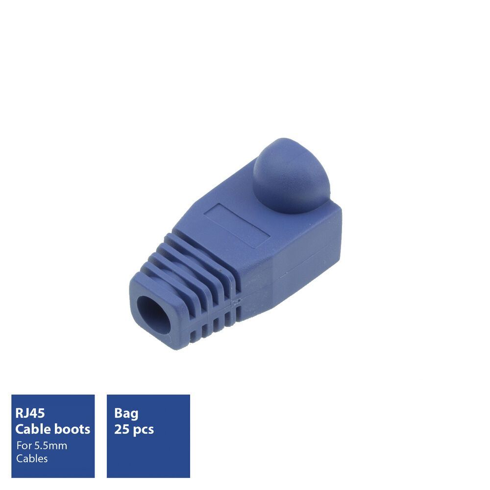 ACT RJ45 boot for 5.5 mm cable 25db Blue ACT RJ45 boot for 5.5 mm cable 25db Blue