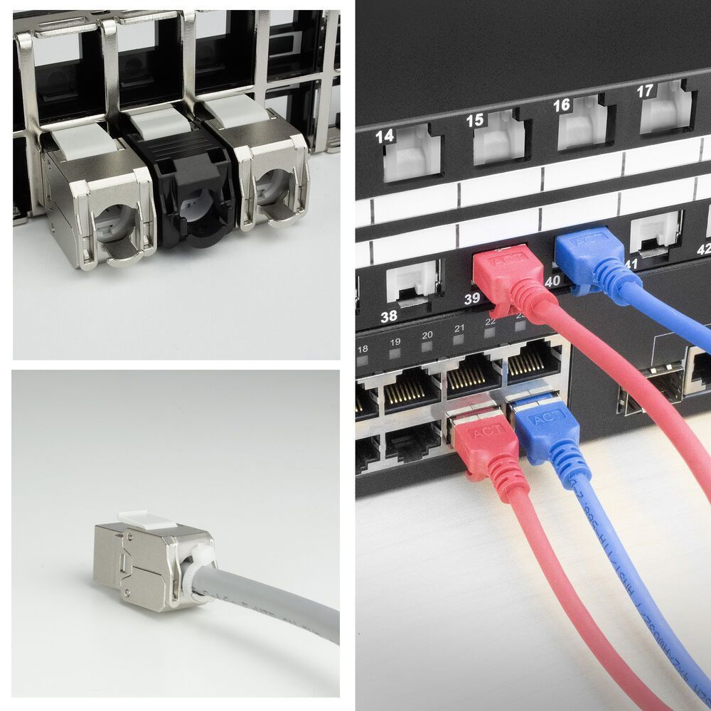 ACT Keystone Jack RJ45 CAT6 Shielded toolless with shutter ACT Keystone Jack RJ45 CAT6 Shielded toolless with shutter