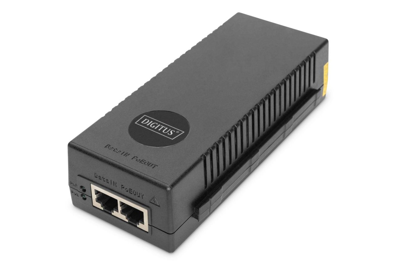Digitus 10 Gigabit Ethernet PoE+ Injector Black Digitus 10 Gigabit Ethernet PoE+ Injector Black
