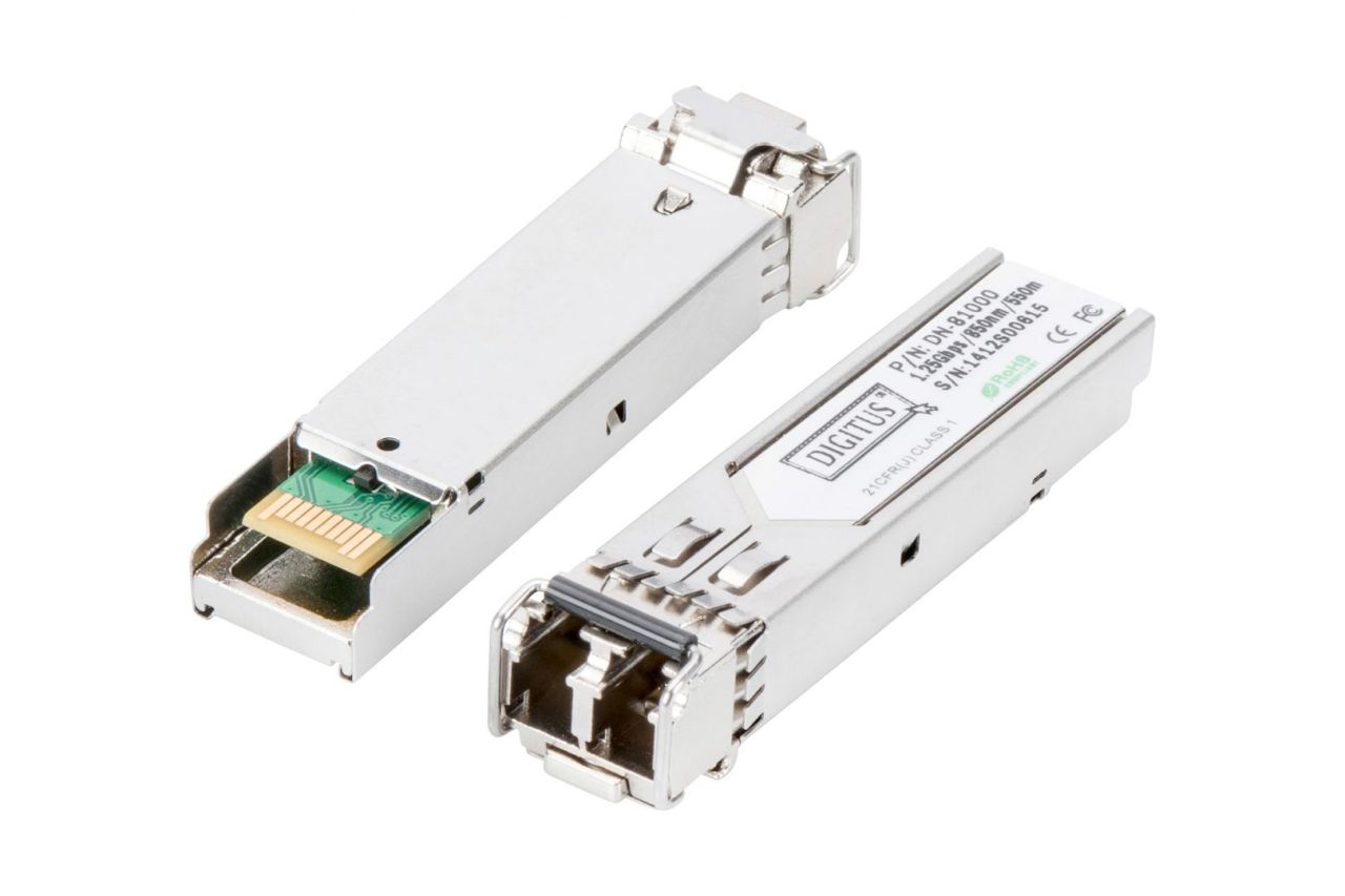 Digitus DN-81000-04 halózati adó-vevő modul Száloptikai 1250 Mbit/s SFP 850 nm Digitus DN-81000-04 halózati adó-vevő modul Száloptikai 1250 Mbit/s SFP 850 nm