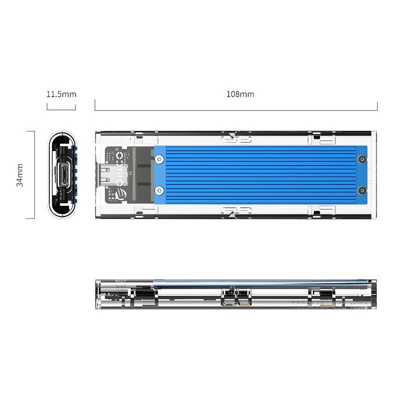 Orico M.2 NVMe SSD Enclosure Transparent