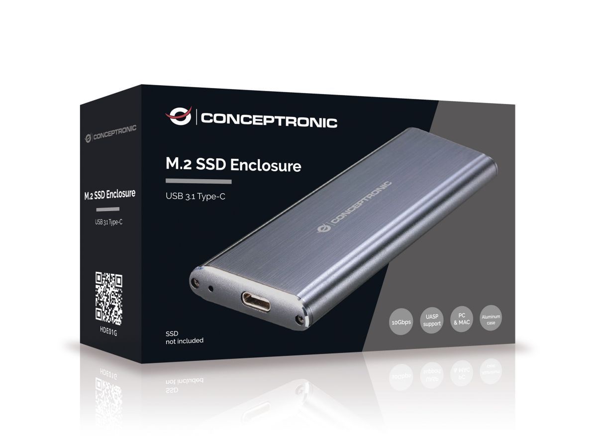 Conceptronic M.2 USB 3.2 SATA SSD Enclosure Grey