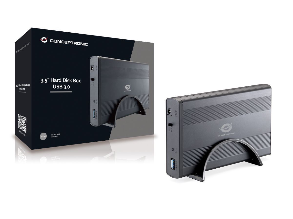 Conceptronic 3,5" USB 3.0 SATAIII HDD Enclosure Black