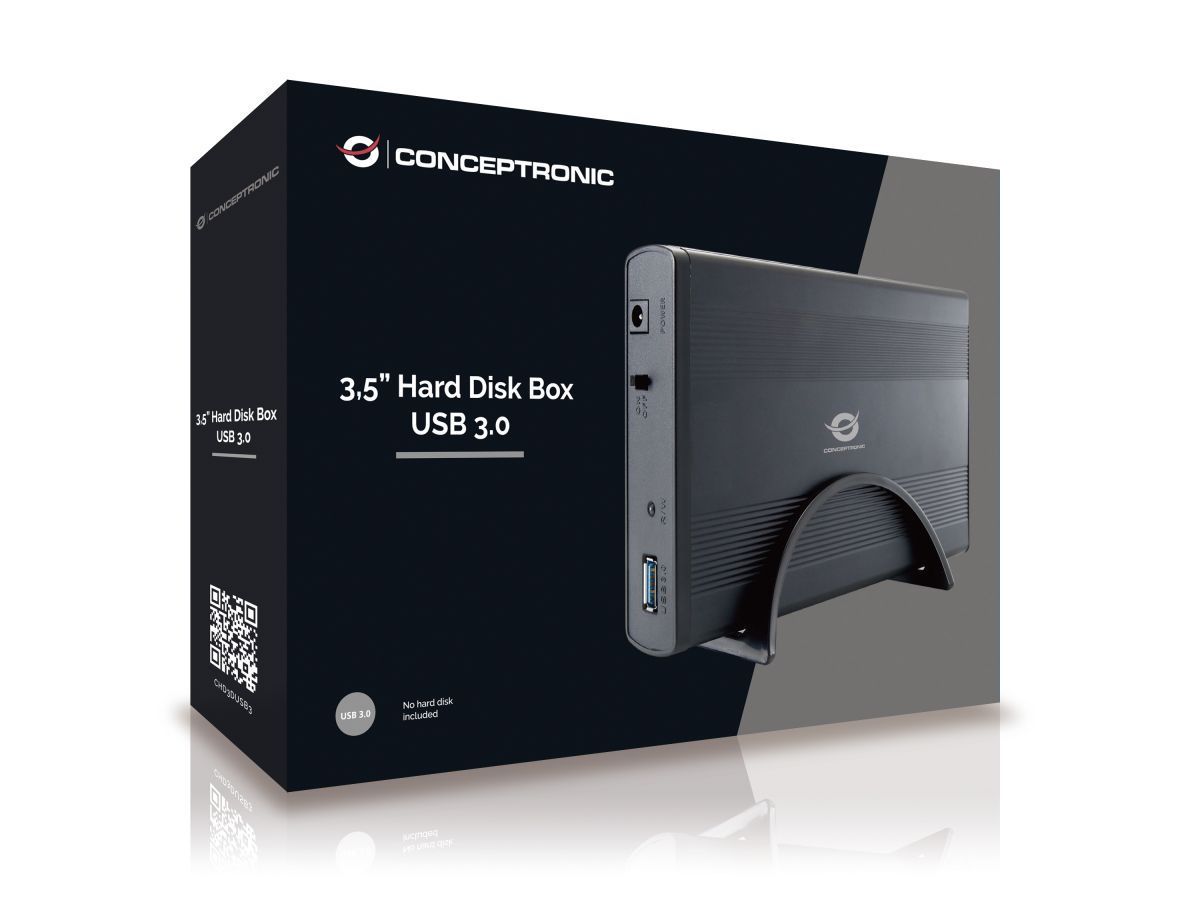 Conceptronic 3,5" USB 3.0 SATAIII HDD Enclosure Black