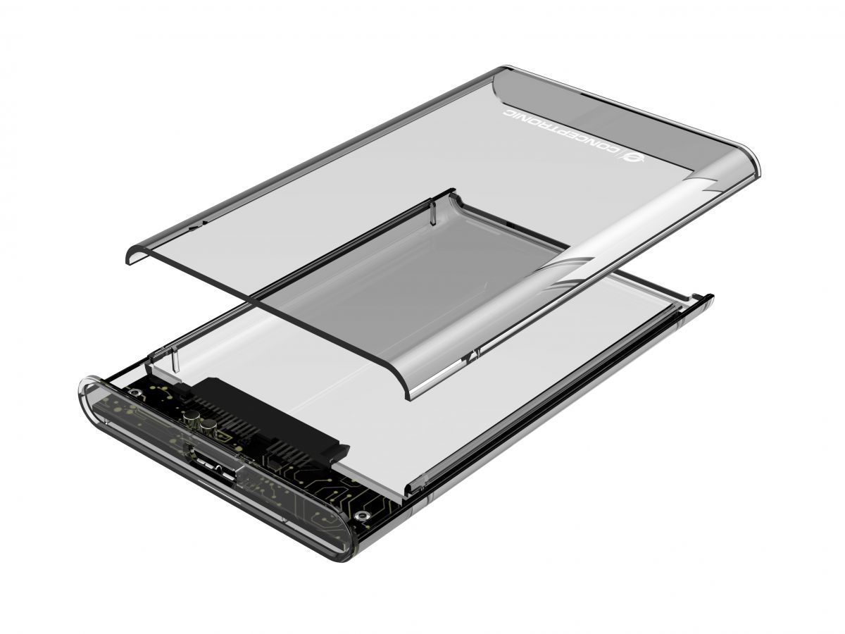 Conceptronic 2,5" USB 3.0 SATA HDD/SSD Enclosure Transparent