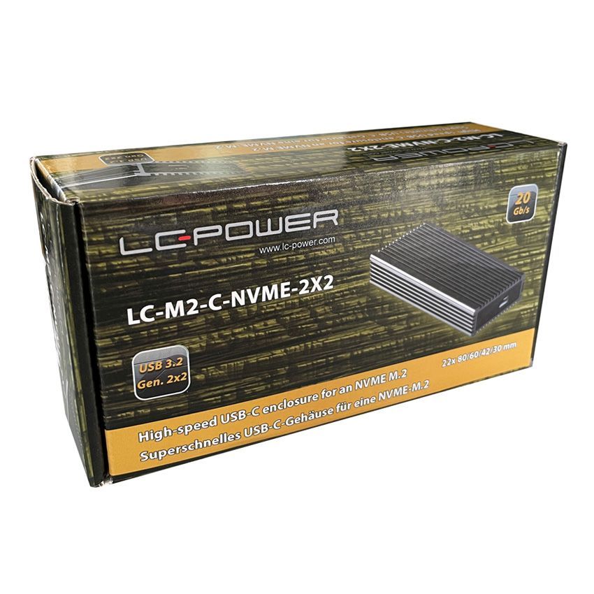 LC Power LC-M2-C-NVME-2X2 - M.2 NVMe SSD Enclosure Black