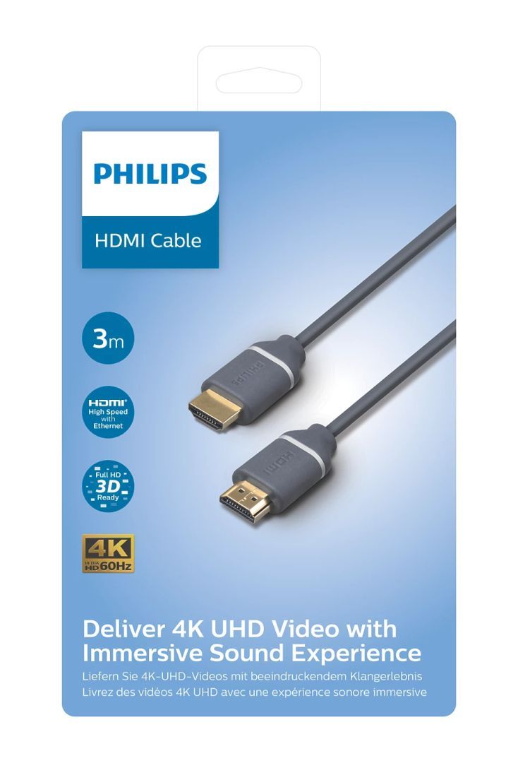 Philips SWV5630G/00 HDMI 2.0 Cable male to male cable 3m Grey