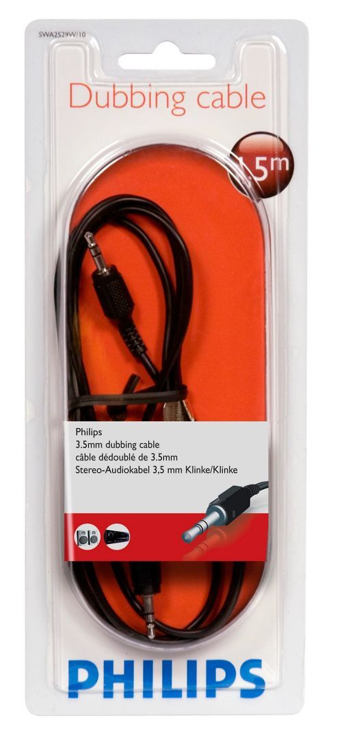 Philips SWA2529W/10 Stereo dubbing cable 1,5m Black