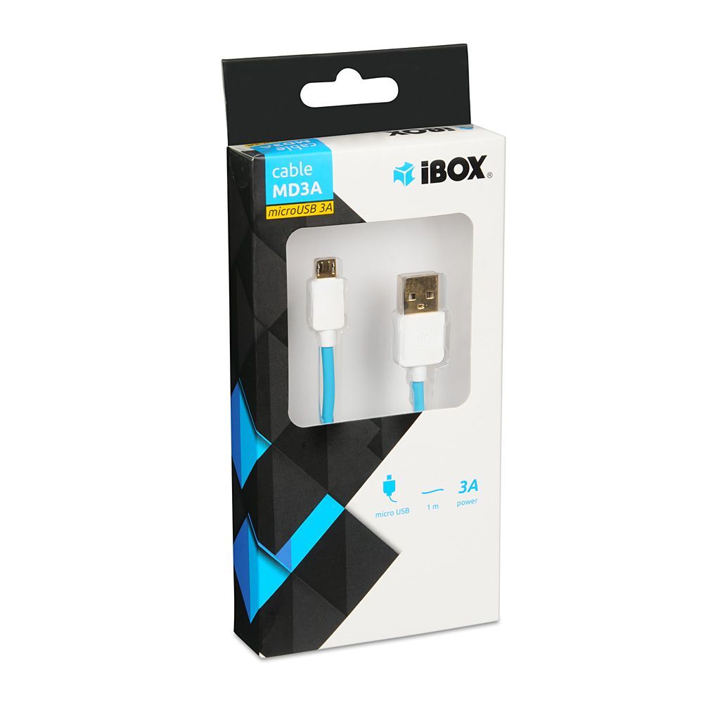 iBox IKUMD3A USB-A - microUSB Cable 1m Blue