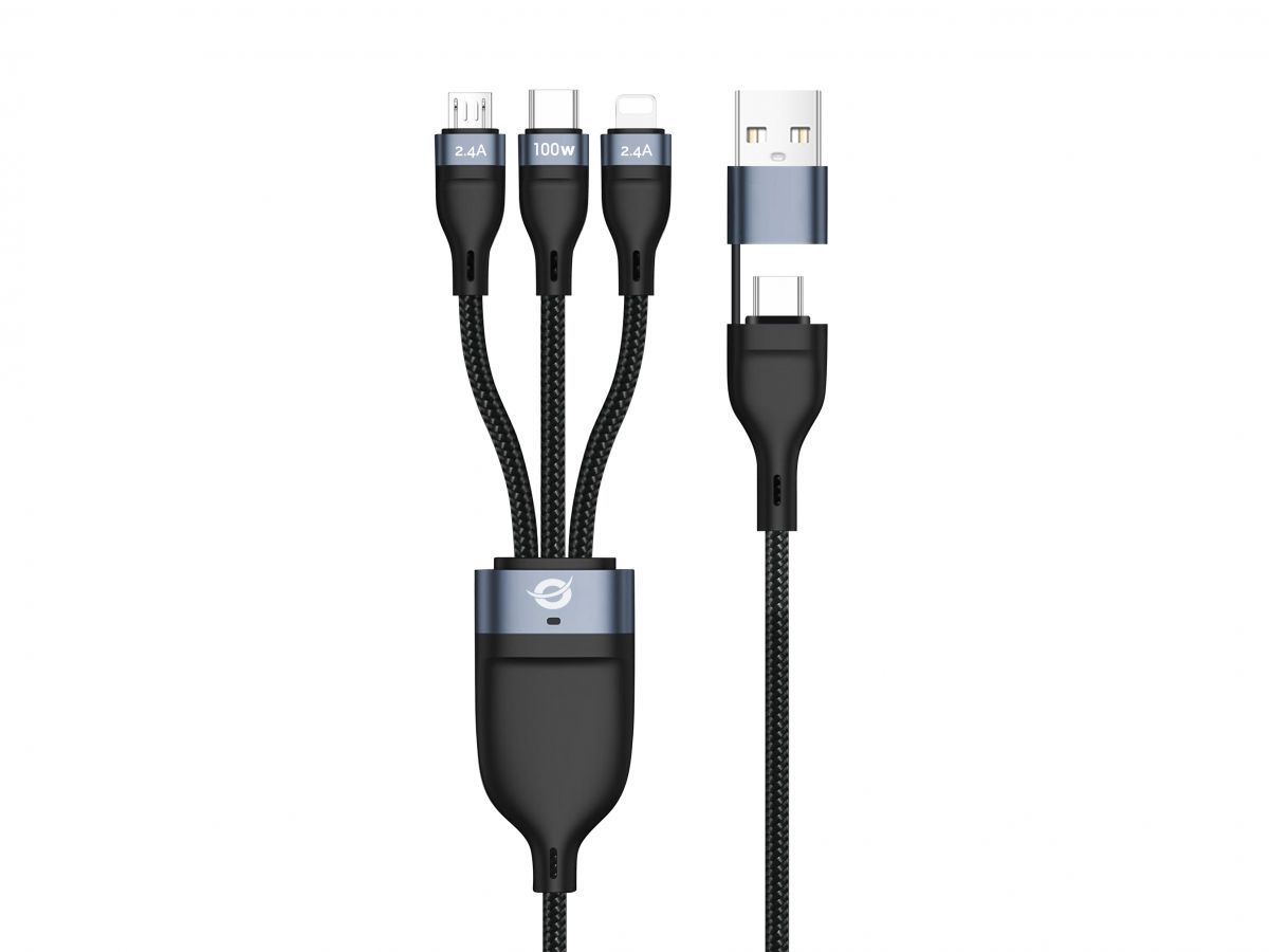 Conceptronic ETTA06B15 USB 3-in-1 PD 3.0 100W Fast Charging Cable