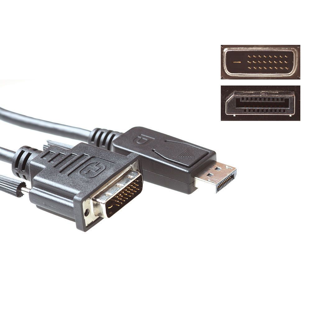 ACT Conversion cable DisplayPort male to DVI male 5m Black ACT Conversion cable DisplayPort male to DVI male 5m Black