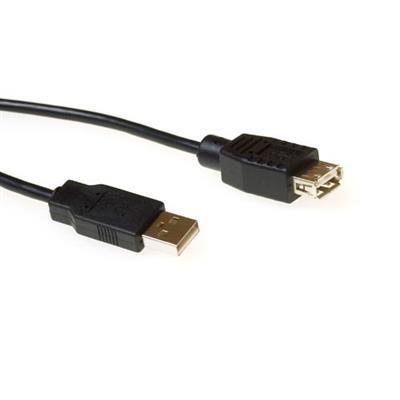 ACT USB 2.0 A male to USB A female 1,8m Black ACT USB 2.0 A male to USB A female 1,8m Black