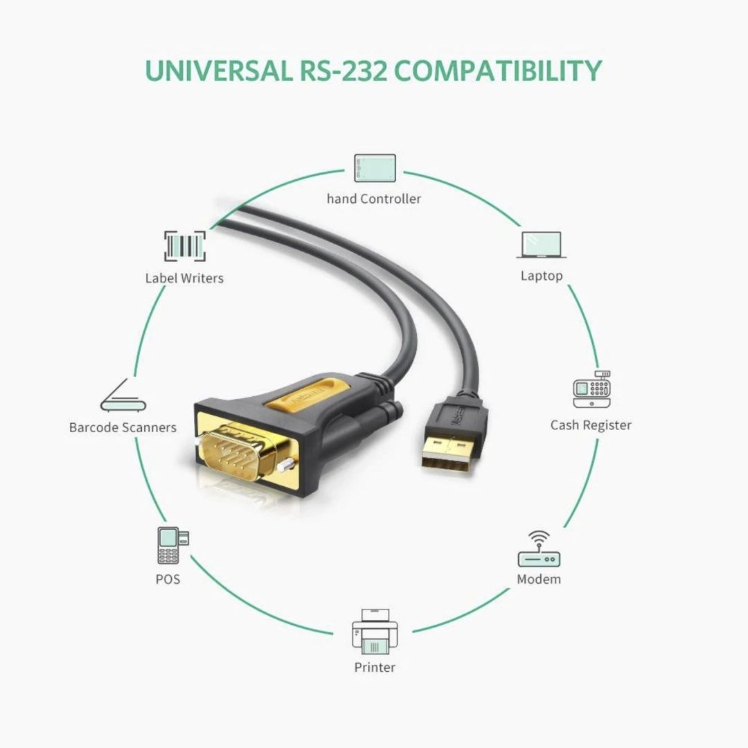 UGREEN USB to RS232 Serial Cable USB Serial DB9 1m Black