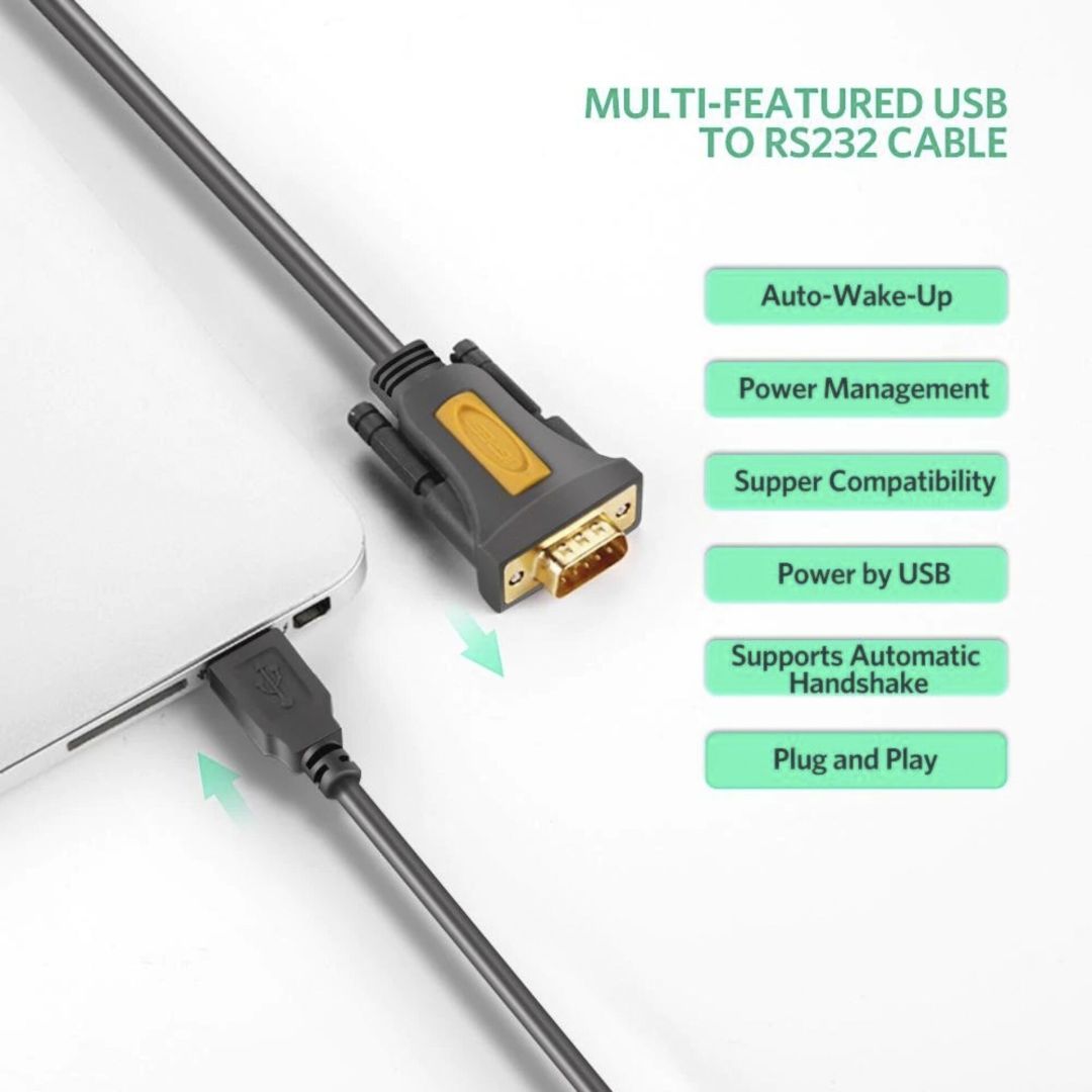 UGREEN USB to RS232 Serial Cable USB Serial DB9 1m Black