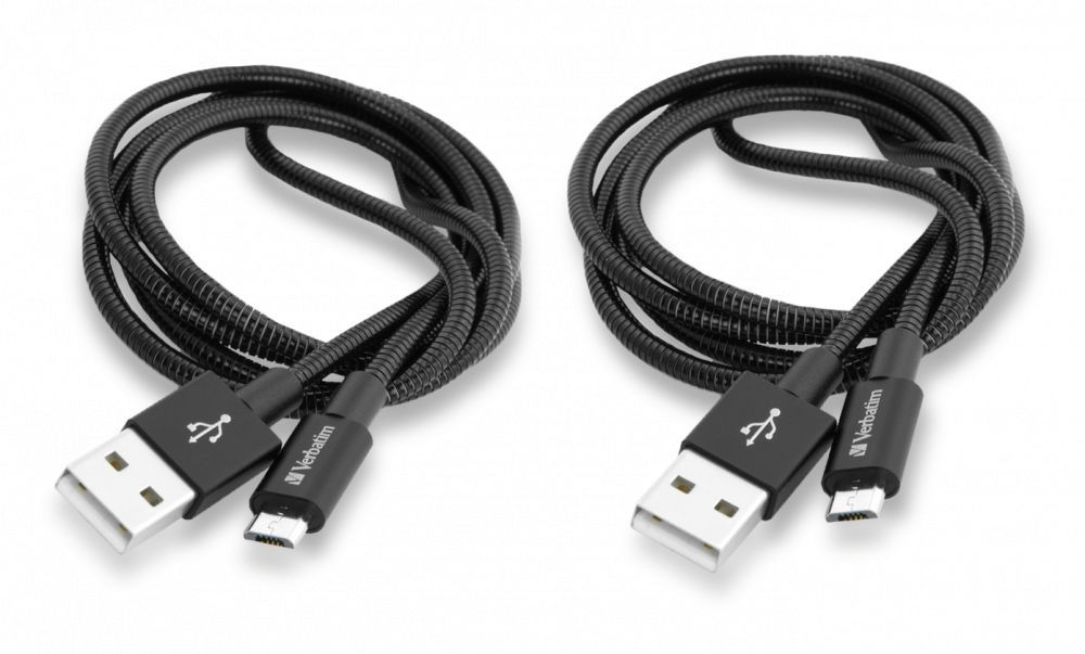 Verbatim Sync & Charge Micro USB Cable 1m Black 2-Pack