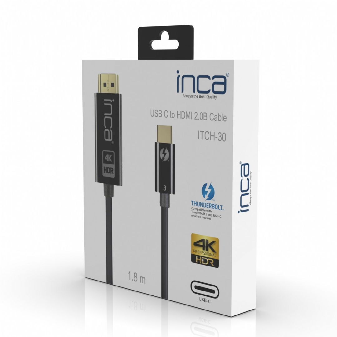 INCA ITCH-20 USB-C to HDMI 4K60Hz cable 1,8m Black