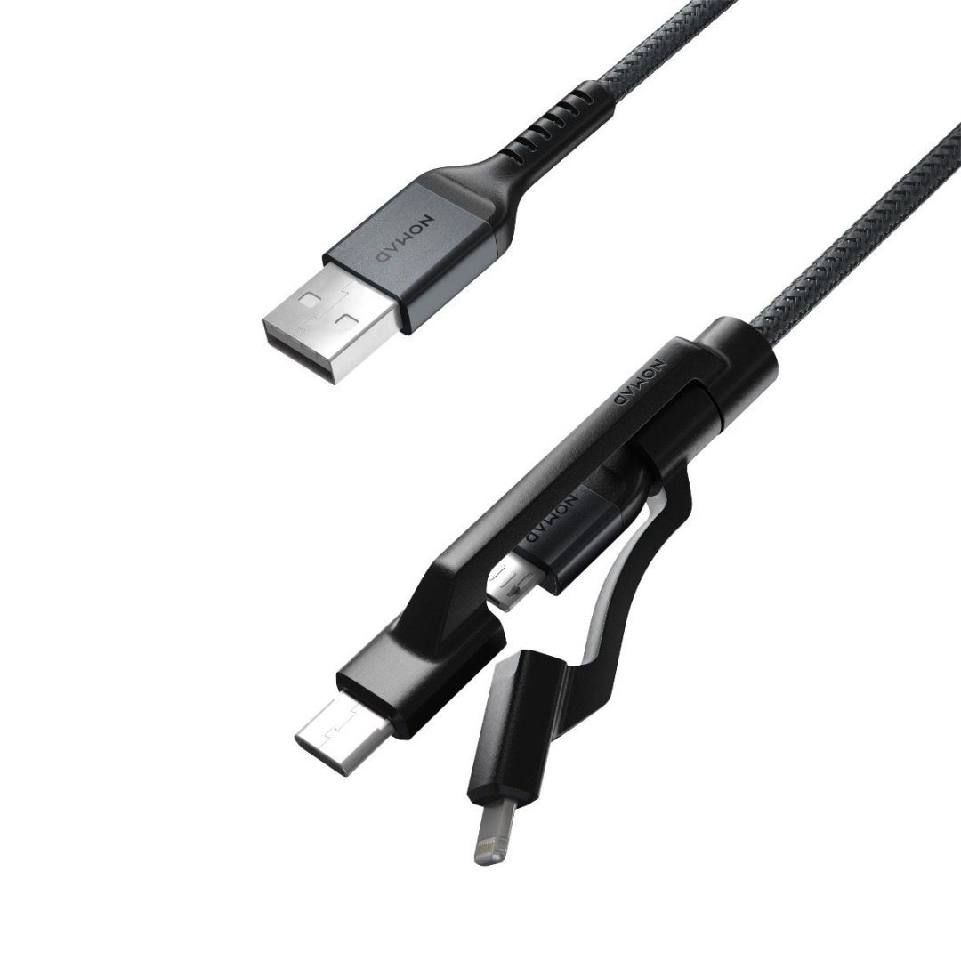 Nomad USB-A to USB-C/microUSB/Lightning male/male cable 1,5m Black